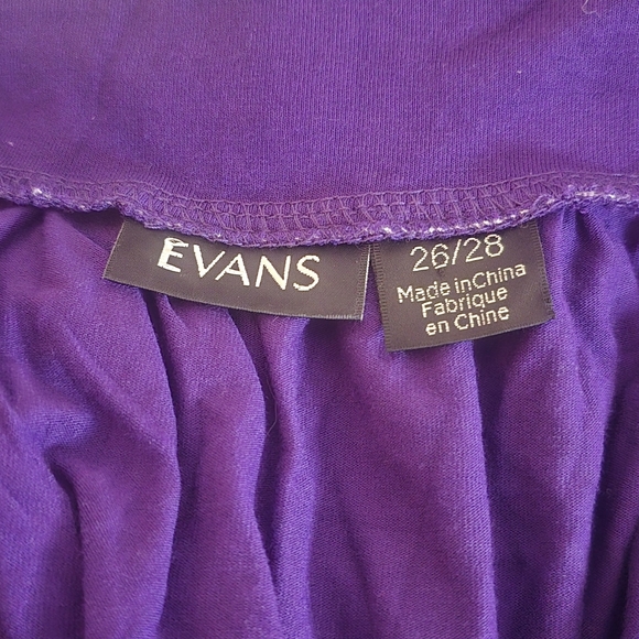 Evans Purple Drape Tunic Flowy Top Plus Size Short Sleeve 26/28 - Picture 3 of 4